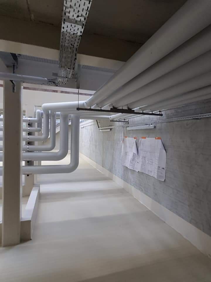 Galerie technique, réseaux PVC